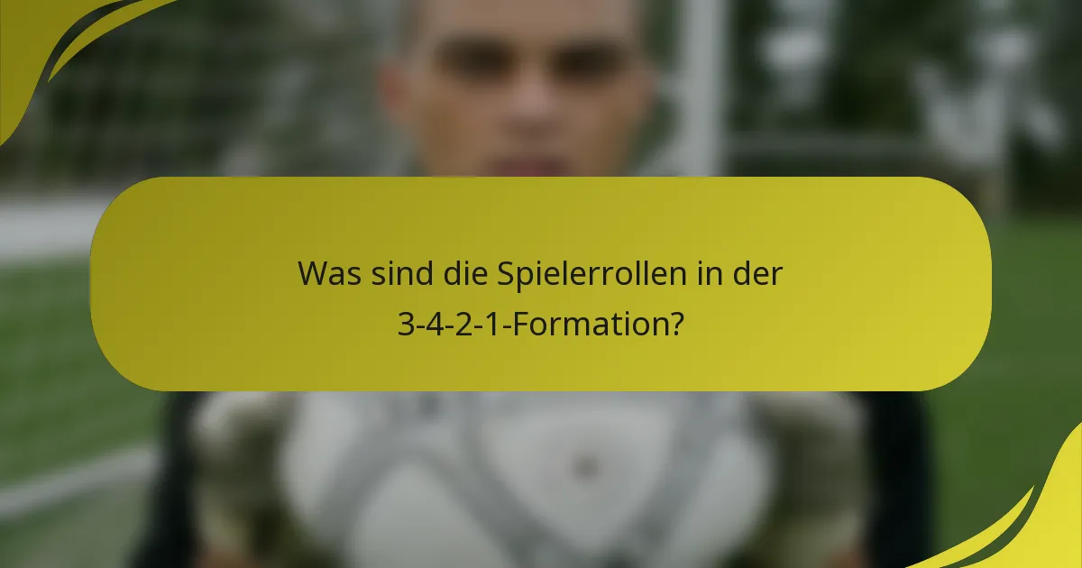 Was sind die Spielerrollen in der 3-4-2-1-Formation?