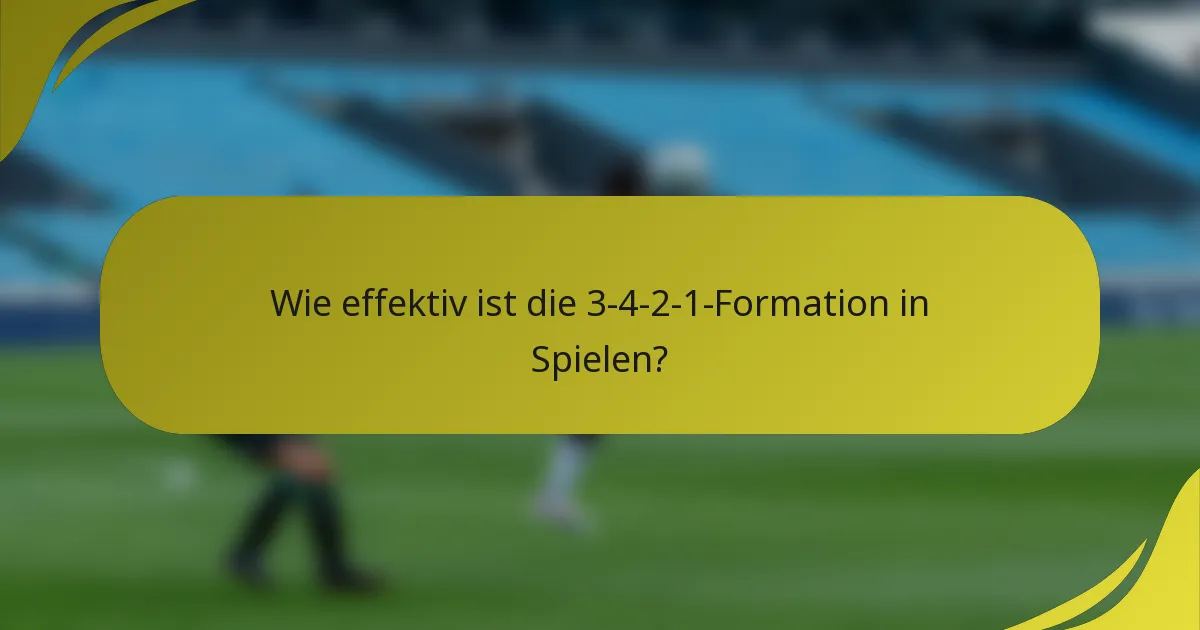 Wie effektiv ist die 3-4-2-1-Formation in Spielen?