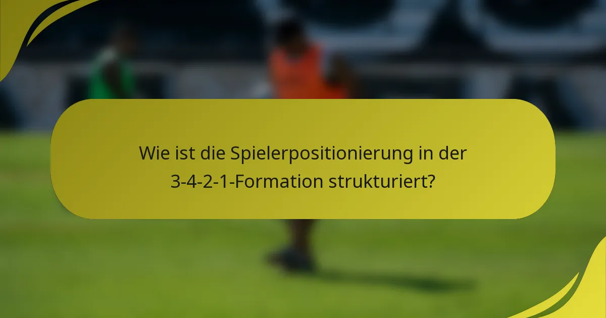 Wie ist die Spielerpositionierung in der 3-4-2-1-Formation strukturiert?